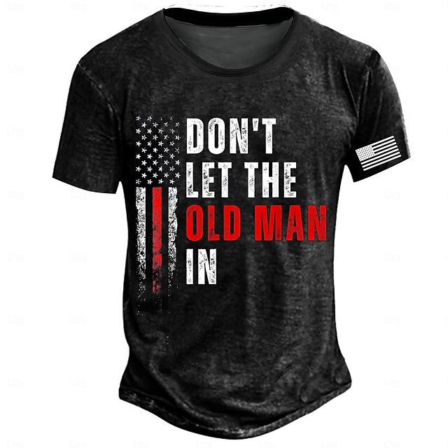 Veterans Day Men's Patriot Patriotic Veteran Funny Old Man T shirt Short Sleeve T shirt 3D Print Crew Neck Shirt Retro Vintage Casual Street Style Sports Outdoor Holiday Going out Black Blue Brown 6