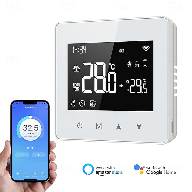  tuya wifi zigbee controlador de temperatura constante inteligente display led controlador de temperatura ajustável tamanho compacto controlador de temperatura de caldeira de água a gás compatível