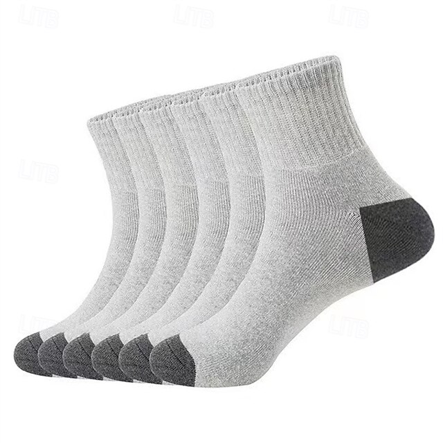  Herr 5 par Multipack Socka Löparstrumpor Vardagliga strumpor Svart Vit Färg Färgblock Sport & Utomhus Dagligen Semester Grundläggande Medium Vår Höst Mode Ledigt