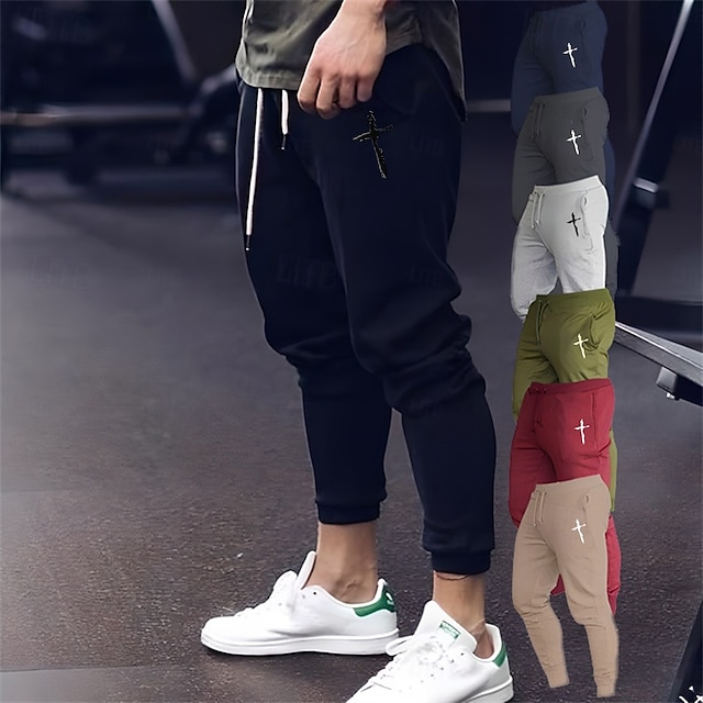  Men's Joggers Sweatpants Athletic Pants GYM Pants Pocket Drawstring Elastic Waistband Pants / Trousers Outdoor Sports & Outdoor Athletic Fall Breathable Soft Marathon Running Workout Tailored Fit