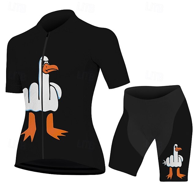 Women's Cycling Jersey with Shorts Short Sleeve Mountain Bike MTB Road Bike Cycling Black Green Grey Cartoon Bike Spandex Sports Cartoon Clothing Apparel4