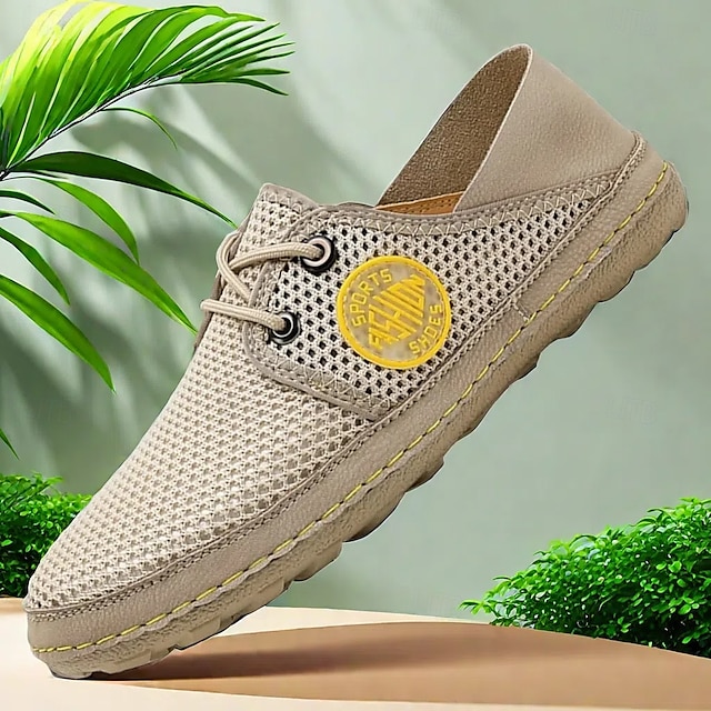  sapatos casuais masculinos de malha leve e respirável – mocassins confortáveis para atividades ao ar livre no verão