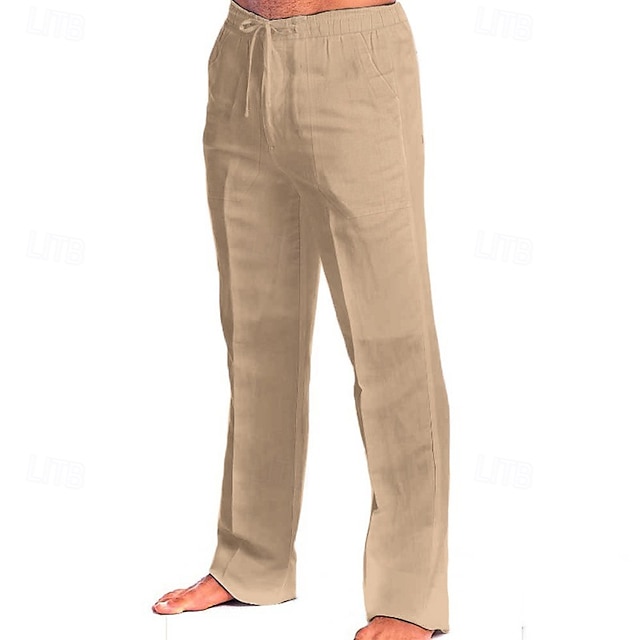 Hombre Pantalones Pantalones de verano Pantalones de playa Correa Cintura elástica Plano Comodidad Transpirable Exterior Diario Ropa de calle Elegante Casual Negro Blanco Microelástico