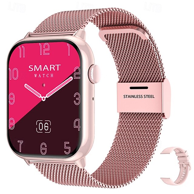  iMosi HD15 Smartklokke 1.75 tommers Smartklokke blåtann Skritteller Samtalepåminnelse Aktivitetsmonitor Kompatibel med Android iOS Dame Herre Håndfri bruk Vanntett Mediakontroll IP68 35mm urkasse