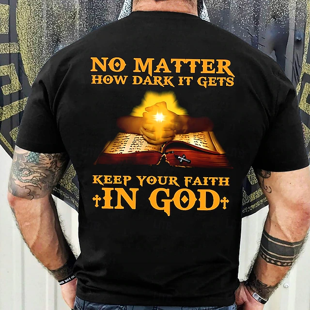 Men's Letter Printed Cross T Shirt Tee Top 100% Cotton Short Sleeve Graphic Shirt Black Red Dark Blue Comfortable Tee Street Sports Outdoor Fashion Designer Clothing 6