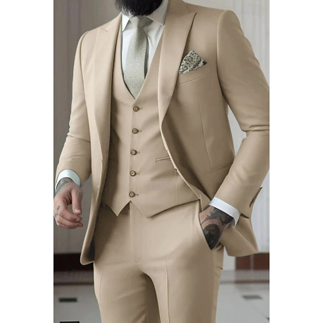 Slim Navy Blue Floral Wedding Prom Suit for Men with Black Satin Lapel main image 1