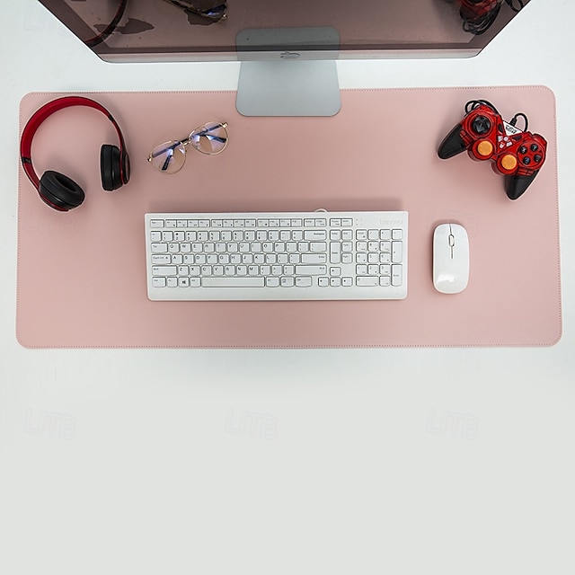  mouse pad pu extra grande à prova d'água para computador, mesa de escritório, almofada de mesa de escrita com proteção de borda