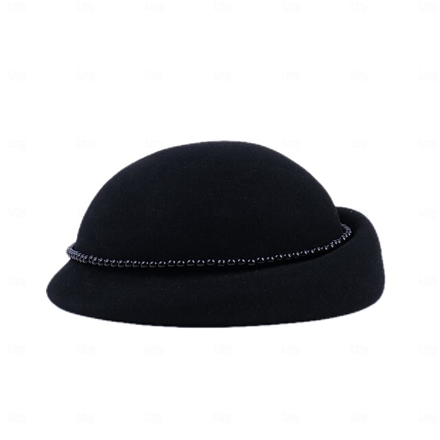  hatter 100% ull beret lue bryllup kveld fest elegant bryllup med faux perle cap hodeplagg hodeplagg