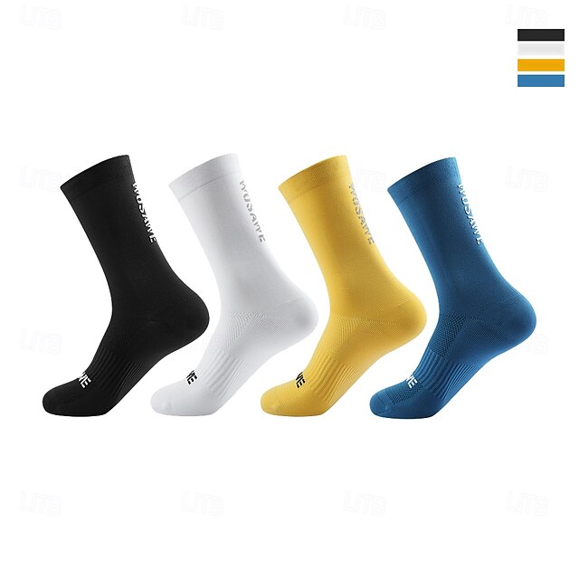  Calcetines deportivos reflectantes para ciclismo Wosawe, calcetines deportivos de ciclismo de carretera hasta la mitad de la pantorrilla, modelos para hombres y mujeres, calcetines de ciclismo de ocio