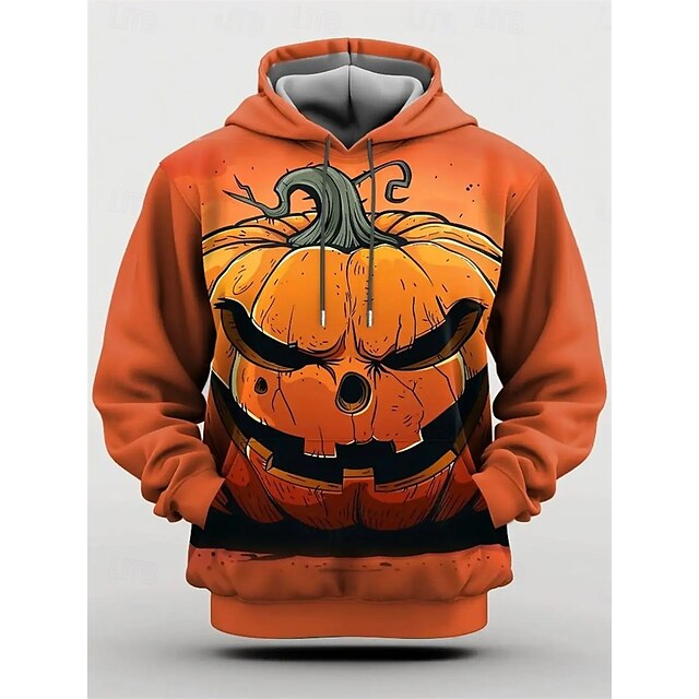  předvečer Všech svatých Dýně Kapuce Pullover Anime 3D Přední kapsa Grafika Pro Pro páry Pánské Dámské Dospělé předvečer Všech svatých Karneval Plesová maškaráda 3D tisk Párty Běžné / Denní