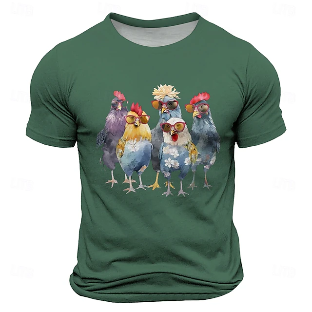 Men's Bird T Shirt Short Sleeve T shirt 3D Print Crew Neck Shirt Fashion Athleisure Street Sports Outdoor Black Blue Purple Summer Spring Clothing Apparel S M L XL XXL XXXL 7