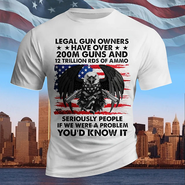 Veterans Day Men's Patriot Patriotic Veteran American US Flag Eagle T shirt Short Sleeve T shirt 3D Print Crew Neck Shirt Vintage Daily Designer Party Work Street White Summer Spring Clothing4