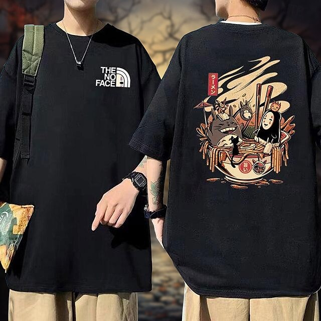  Spirited Away T-Shirt Cartoon Manga Anime Grafisch Voor Voor Stel Voor heren Dames Volwassenen Halloween Carnaval Maskerade Heet stempelen Straat Casual / Dagelijks