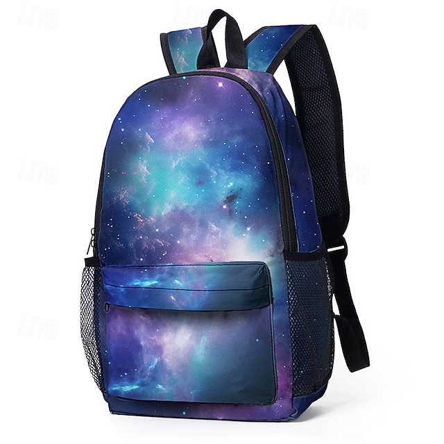  女の子とティーン向けのギャラクシープリントバックパック - 宇宙の星雲デザインの大容量軽量スクールバッグ。日常使いや新学期に最適。
