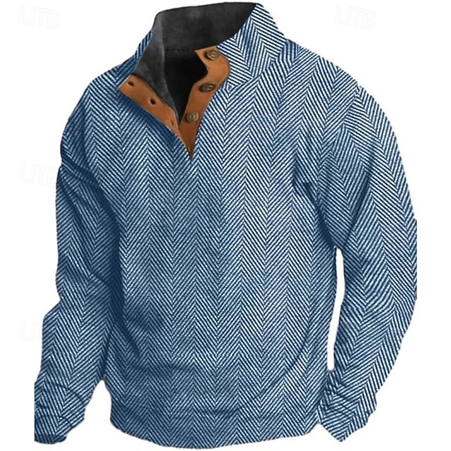 Men's Sweatshirt Black Yellow Blue Fuchsia Green Standing Collar Plain Patchwork Ribbed Textured Sports & Outdoor Daily Holiday Polyester Streetwear Basic Casual Spring &  Fall Clothing Apparel3