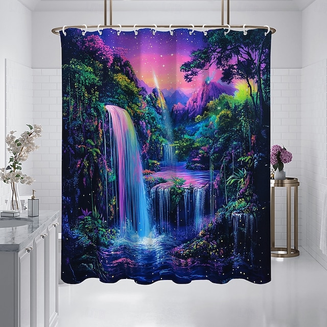  Rideau de douche avec crochets 180cm*180cm(70