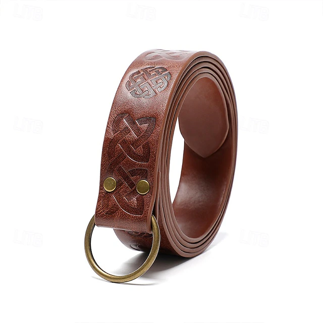 Men's Belt Waist Belt Black Brown PU Vintage Durable Adjustable Plain Outdoor Daily 6