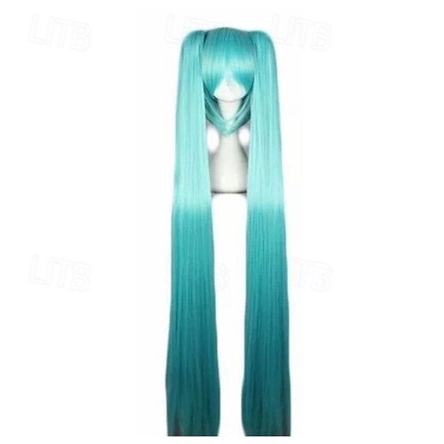 Vocaloid Cosplay Wig Anime Lake Blue Long Party Hair4