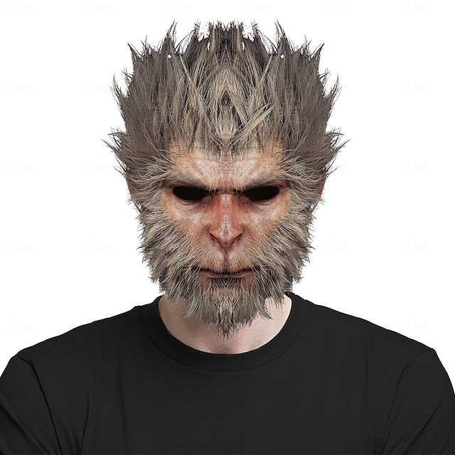  Fekete mítosz: Wukong Majom király Maszk Halloween-kellékek Felnőttek Férfi Vicces Ijesztő jelmez Mindszentek napja Farsang Könnyű farsangi jelmez