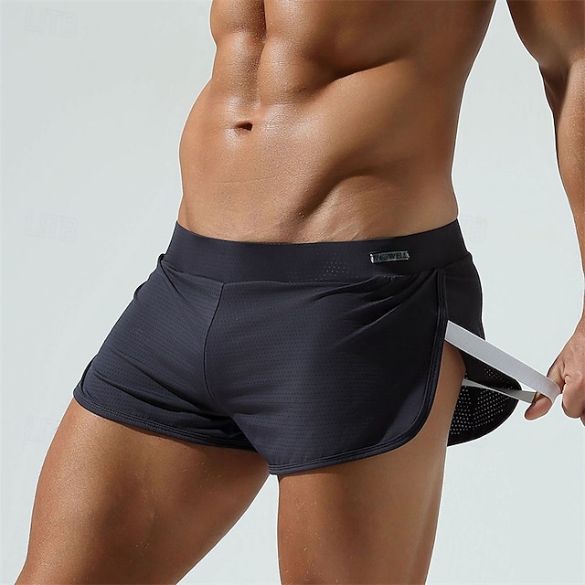  Herren 1 pc Unterwäsche Boxer Boxer-Shorts Nylon Atmungsaktiv Weich Komfortabel Glatt Mittlere Hüfthöhe Weiß Rosa