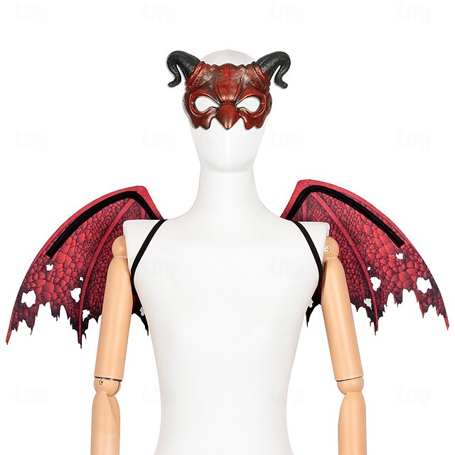  Monsters Drak Sady kostýmních doplňků Křídla Maska Dospělé Pánské Dámské předvečer Všech svatých Karneval Jednoduchý karnevalový kostým