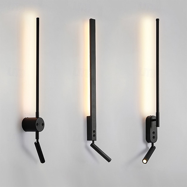  nowoczesna prosta liniowa lampa ścienna długa lampa ścienna led czarna dekoracja wnętrz kinkiet do sypialni nocny salon gabinet korytarz przedpokój restauracja lampka nocna