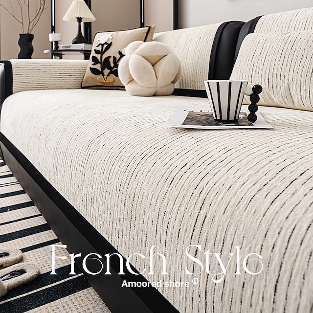  housse de canapé en chenille toutes saisons - tissu doux et durable pour un confort toute l'année - design élégant qui met en valeur n'importe quel espace de vie - protège votre canapé des