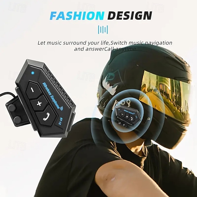  Motorcycle Helmet Bluetooth Headset Wireless Riding Music Headset Waterproof Noise Reduction