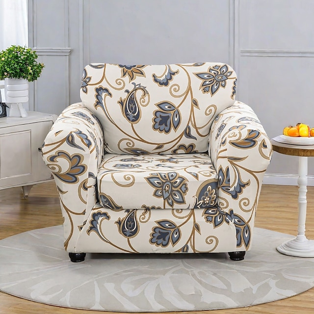  Funda elástica para sillón con diseño floral, funda elástica con diseño floral para un ajuste elegante y seguro, ideal para proteger y refrescar su sillón