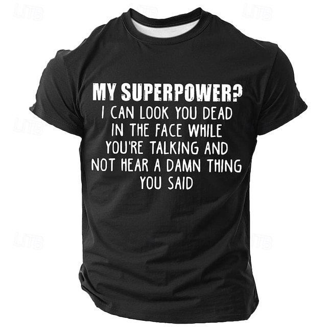  Men's Funny Slang T shirt Short Sleeve T shirt 3D Print Crew Neck Shirt Retro Vintage Casual Street Style Sports Outdoor Holiday Going out Black Green Dark Blue Spring & Summer Clothing Apparel S M L
