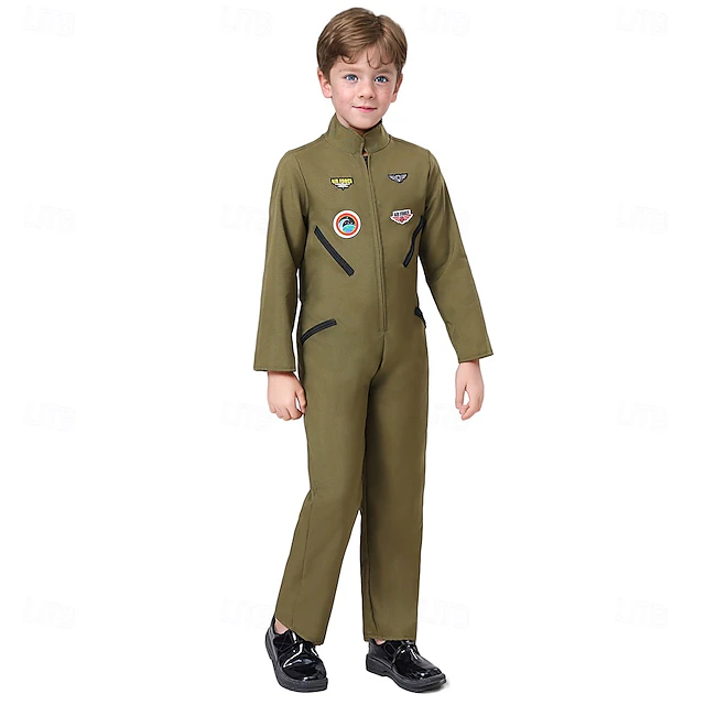Pilot Halloween Costume Jumpsuit Carnival Costume Cosplay Kid's Boys' Masquerade Performance Easy Halloween Costumes Dress Up 7