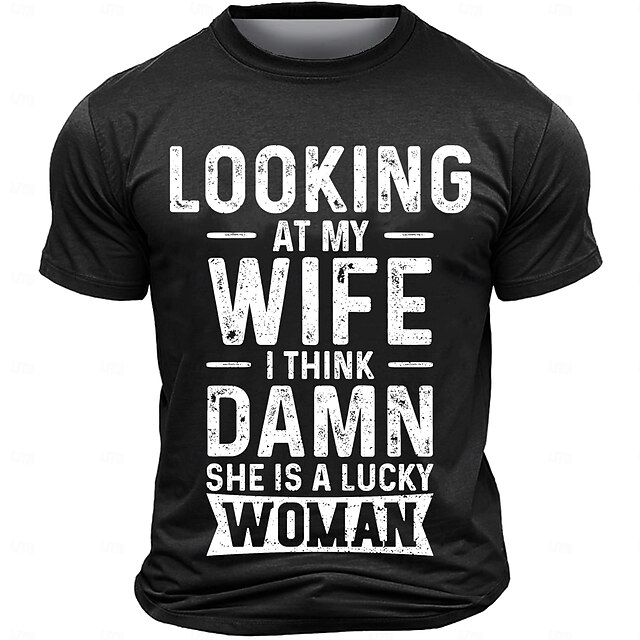 Men's Text T Shirt Short Sleeve T shirt 3D Print Crew Neck Shirt Fashion Athleisure Street Sports Outdoor Black Summer Spring Clothing Apparel S M L XL XXL XXXL4