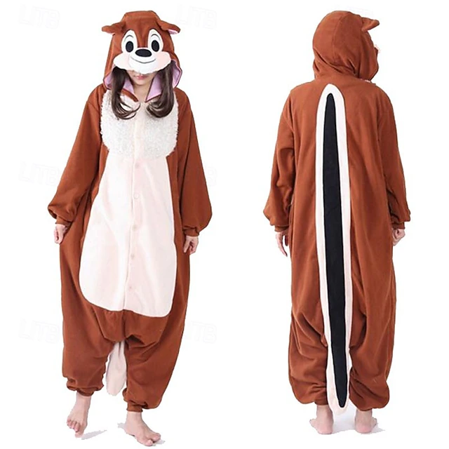 Adults' Animal Onesie Costume Carnival Kings Day Costume Cartoon Chipmunk Onesie Pajamas Kigurumi Pajamas Charm Funny Costume For Men Women3
