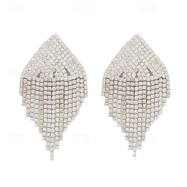 Dámské Peckové náušnice Třásně Drahocenný Elegantní Módní Umělé diamanty Náušnice Šperky Stříbrná Pro Svatební Párty Práce Denní 1 pár