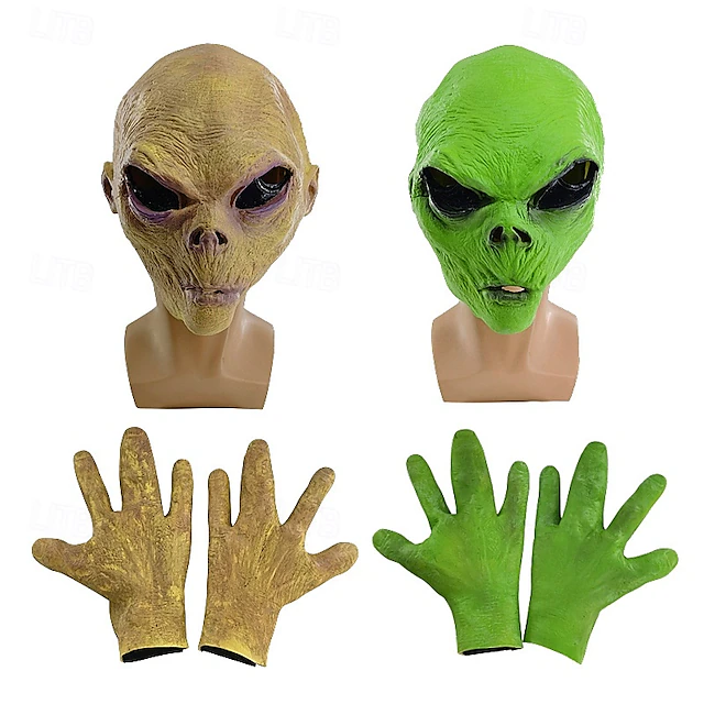 Alien Halloween Mask Halloween Props Carnival Mask Scary Costume Adults' Men's Women's Halloween Carnival Easy Halloween Costumes Dress Up 9