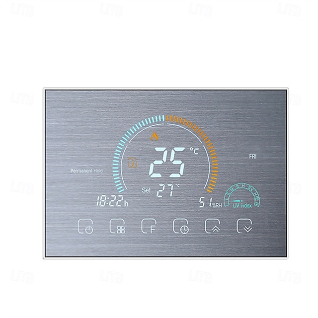 Programmable Thermostat Control Water Heating Smart Home Negative Display LCD Screen Round Room Thermostat with WiFi