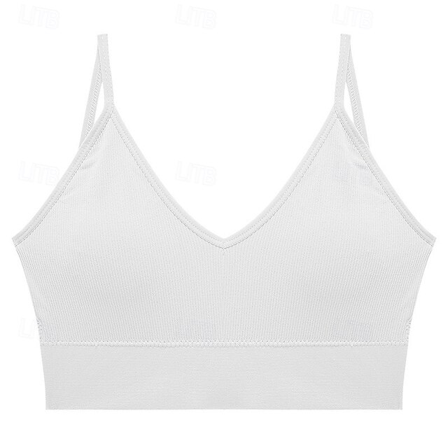  Femme Soutien Léger Soutien-Gorges de Sport Soutien-gorge Dos ouvert Brassière Rembourré Aptitude Sport de détente Fonctionnement Respirable Poids Léger Doux Noir Blanche Bleu Couleur Pleine
