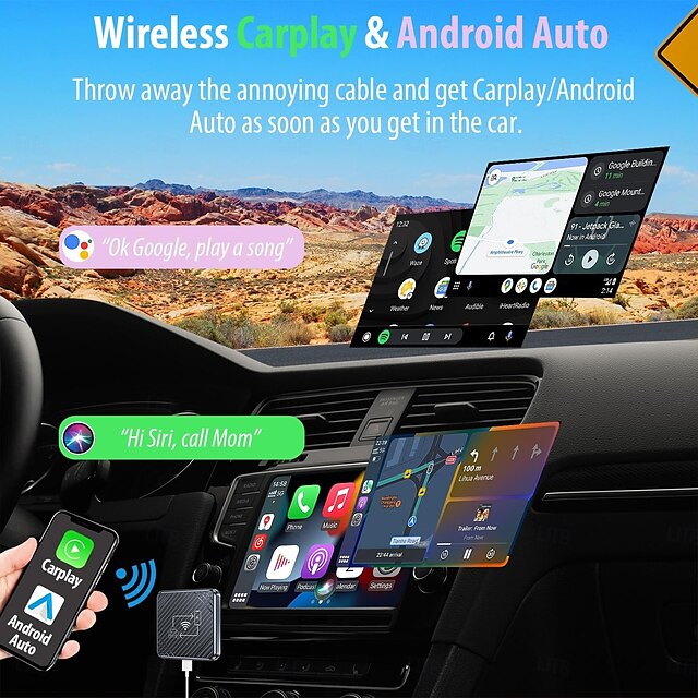  adattatore wireless carplay android auto converte il carplay cablato integrato nell'auto android auto in una presa wireless & giocare