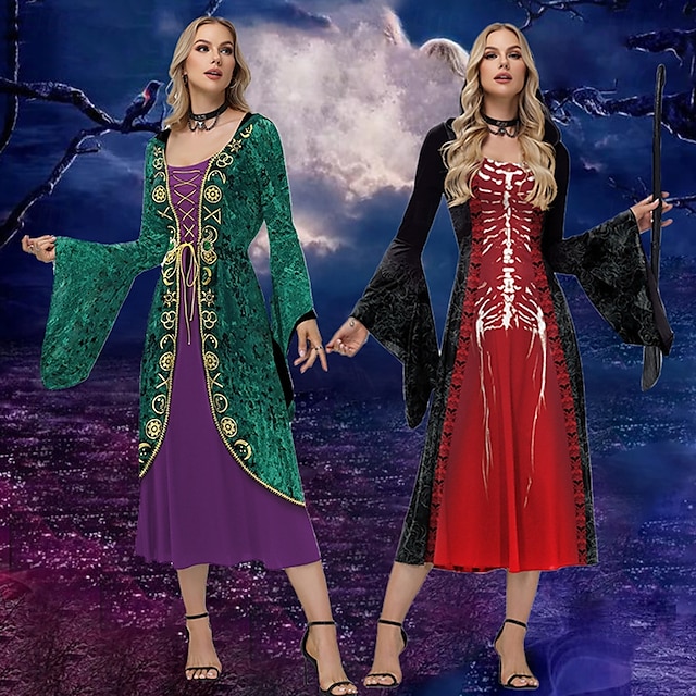  Hokuspokus Hexe Winifred Walpurgisnacht Kleid Erwachsene Damen Punk & Gothic Party / Abend Maskerade Einfaches Karnevalskostüm