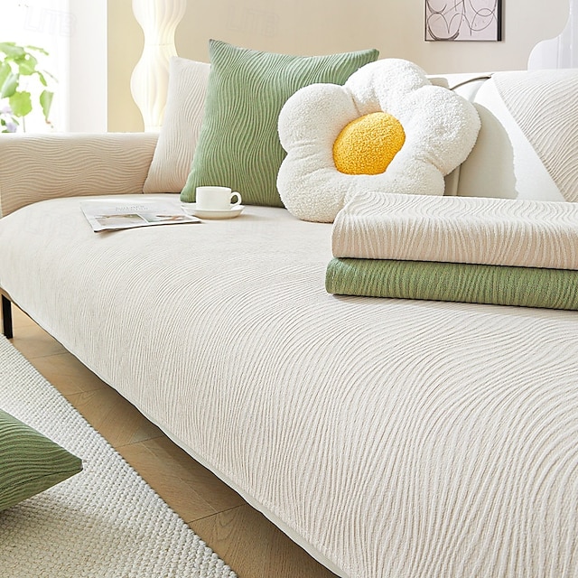  housse de canapé en chenille toutes saisons - tissu doux et durable pour un confort toute l'année - design élégant qui met en valeur n'importe quel espace de vie - protège votre canapé des