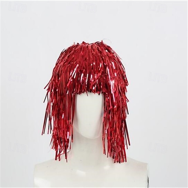  värikkäät kiiltävät hiukset cosplay egyptin kuningatar peruukki karnevaalijuhlapuvut rekvisiitta anime pukeutua asusteet disco naamiainen peruukki