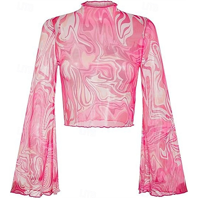  Retro Vintage 1970er Disko Bauchfreies Top Hippie Druck Damen Königstag Maskerade Party / Abend Pride Parade Pride-Monat Erwachsene Oberteil