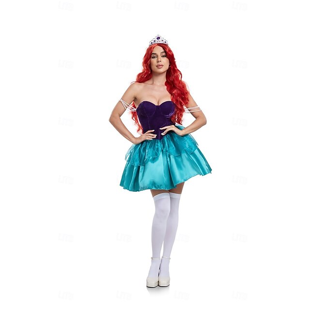  Die kleine Meerjungfrau Prinzessin Ariel Kleid Kostüm Sexy Kostüm Verkleiden Film Cosplay for Damen Erwachsene Maskerade Party / Abend Junggesellinnenabschiedsparty