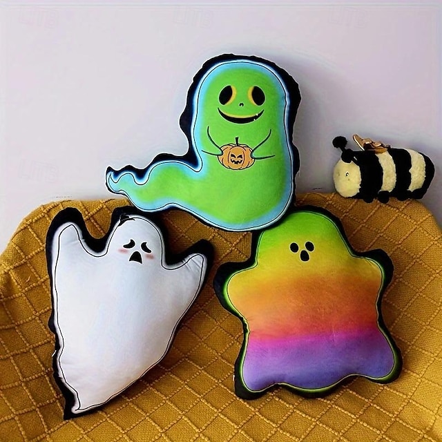  ハロウィーンの光るカボチャのゴーストのぬいぐるみ枕、お祝いや楽しい家の装飾