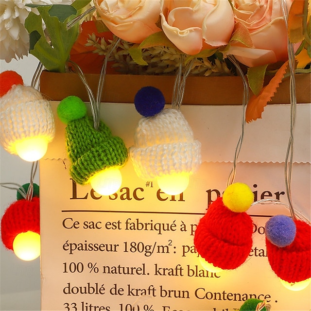  1,5 m/3 m cappello da cartone animato led luce stringa, adorabile luce notturna di Natale per feste per bambini a casa