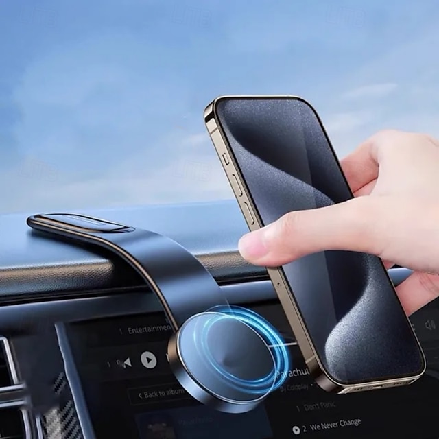  Magnetic Car Phone Mount Easy Stick On Rotatable Dashboard & Center Console Holder