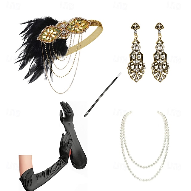  1920-as évek A nagy Gatsby Felszerelések Flapper fejpánt A nagy Gatsby Esküvői Vendég Gallér nélküli Női Mindszentek napja Farsang Álarcos mulatság Parti Álarcos mulatság Esküvői fogadás Felnőttek
