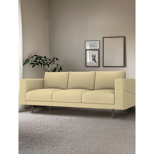 3-Seater Sofa Cover 100% Cotton Solid Color Quilted Cotton Slipcovers NORSBcover LITB PRIME cover 36