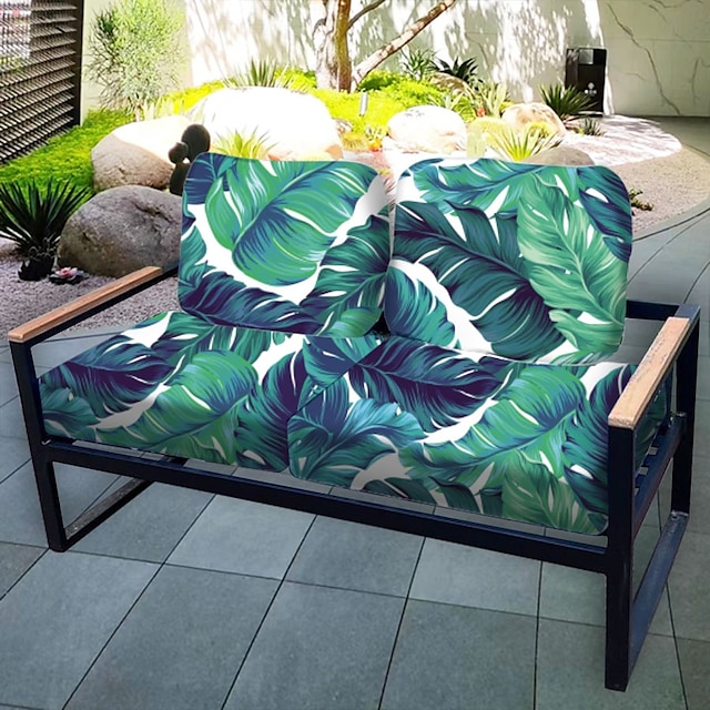  Housse de coussin de siège d'extérieur extensible à motif floral, housse souple, élastique et imperméable, pour un confort amélioré et une protection des meubles