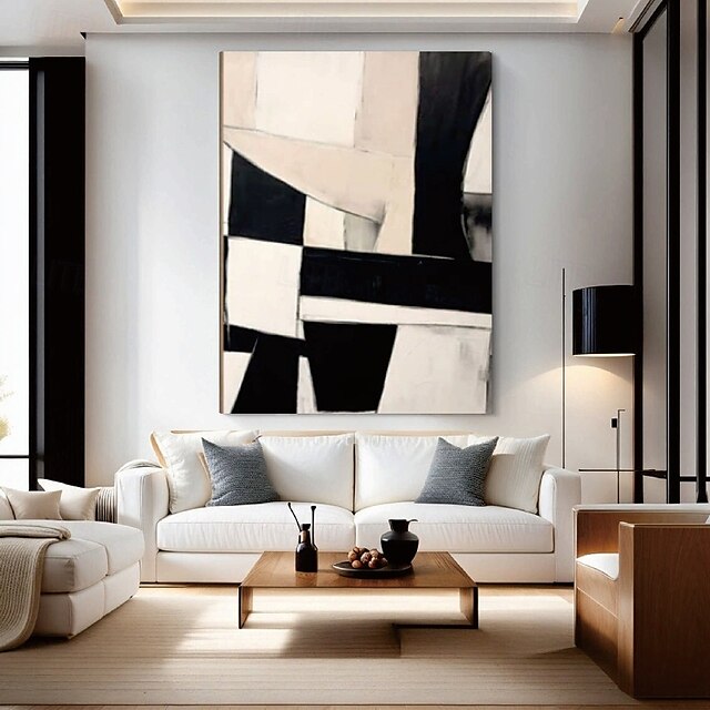  handgemachtes 3D-Ölgemälde in Schwarz auf Leinwand, groß, handgemalt, abstrakt, strukturiert, Palettenmesser, Boho-Ölgemälde, Wandkunst, individuelles zeitgenössisches minimalistisches Kunstwerk für